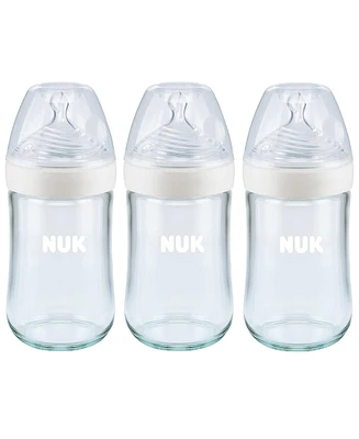Nuk Simply Natural Glass Baby Bottles, 8 oz, 3 Pack