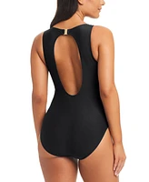 Beyond Control Women's High-Neck Cut-Out One-Piece Swimsuit