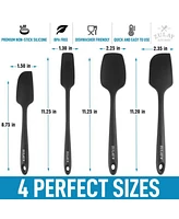 4pcs Silicone Spatula Set - Heat Resistant Tools for Cooking, Baking & Mixing