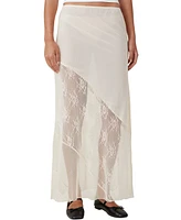 Cotton On Women's Lace Panel Maxi Skirt