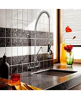 Aquaterior Wall Mount Commercial Faucet w/ Pre-Rinse Pull Down Sprayer 2 Pack