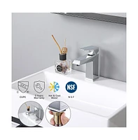 Yescom Aquaterior Contemporary 1 Hole Bathroom Square Faucet Vanity Sink Cold & Hot Water Chrome