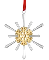 Nambe Gold- and Silver-Plate Snowflake Holiday Ornament