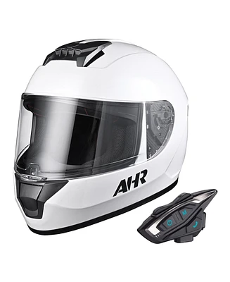 Ahr Motorcycle Full Face Helmet Bluetooth 5.2 Headset Intercom Dot Motorbike