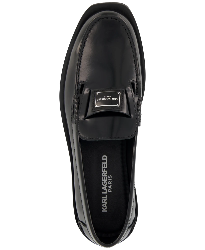 Karl Lagerfeld Paris Men's Front Logo Moc-Toe Loafers