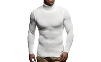 Leif Nelson Men's Turtleneck Sweater Slim Fit Polo Neck Longsleeve | Long Sleeve for Men