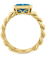 Effy Blue Topaz Chain Link Statement Ring (1-7/8 ct. t.w.) in Gold-Plated Sterling Silver