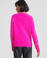 Charter Club Women's Cashmere Sequin Embellished Crewneck Sweater, Created for Macy's