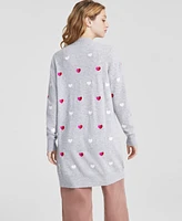 Charter Club Women's Cashmere Heart-Embroidered Long Open Cardigan, Regular and Petite, Created for Macy's