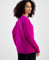 Charter Club Women's 100% Cashmere Ribbed V-Neck Sweater, Regular & Petites, Created for Macy's