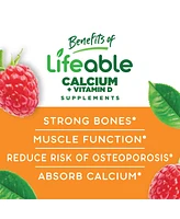 Life able Calcium 500 mg with Vitamin D3 1000 Iu Gummies for Kids - Natural Flavor Vitamin Supplements - Gluten Free Gmo-Free Chewable