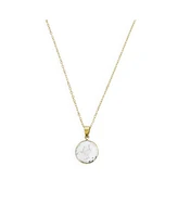 sanctuaire Semi Precious White Howlite Round Pendant Necklace Gold