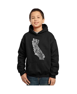 La Pop Art Boys Word Art Hooded Sweatshirt - California State