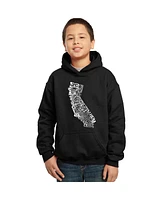La Pop Art Boys Word Art Hooded Sweatshirt - California State