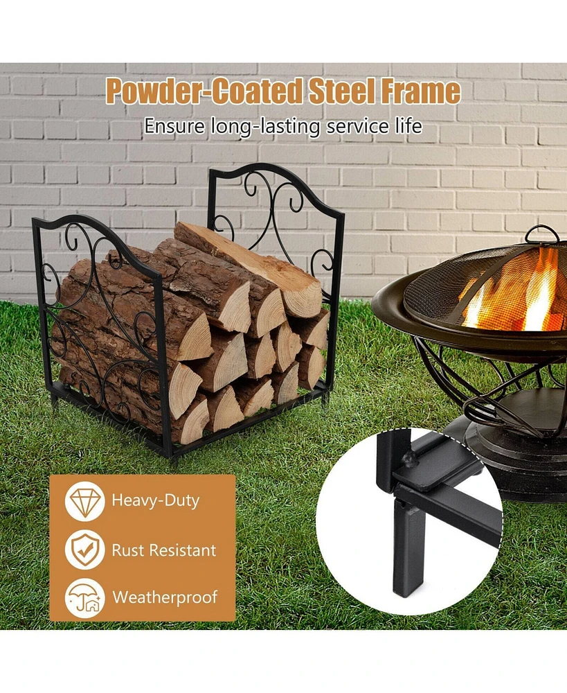 Slickblue Heavy-Duty Steel Firewood Log Rack