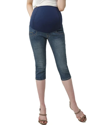 kimi + kai Maternity Courtney Stretch Denim Capri