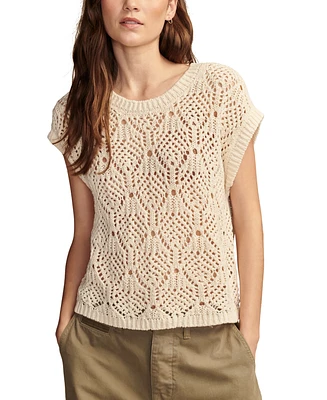 Lucky Brand Women's Cotton Crochet Sweater Vest