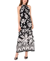 Vince Camuto Women's Tropical Print Halter-Neck Maxi Dress