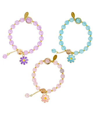 Tiny Treats + Zomi Gems Girls Daisy Crystal Bead Fashion Bracelet Set