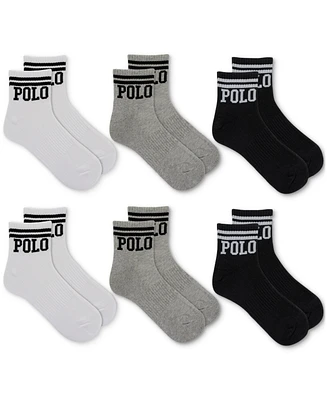 Polo Ralph Lauren Men's Classic Sports Double Bar Ankle Socks, 6-Pack