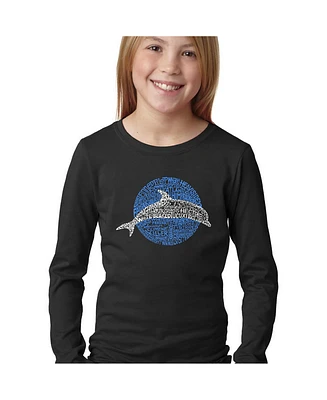 La Pop Art Girls Word Long Sleeve - Species of Dolphin