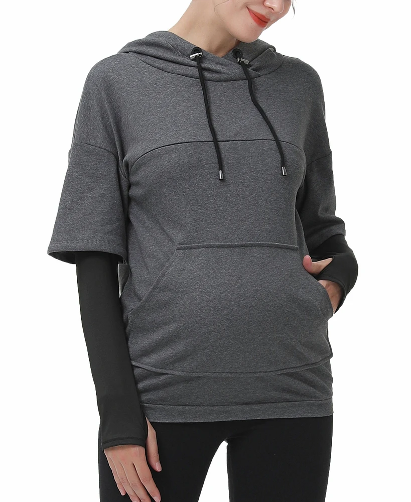 kimi + kai Maternity Nursing Active Hoodie Sweatshirt