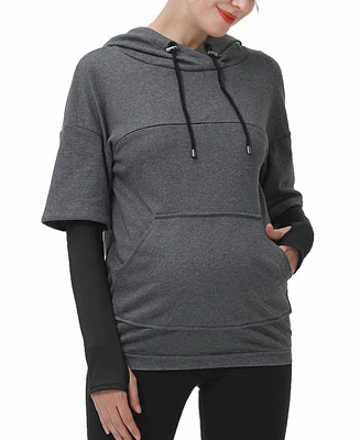 kimi + kai Maternity Nursing Active Hoodie Sweatshirt