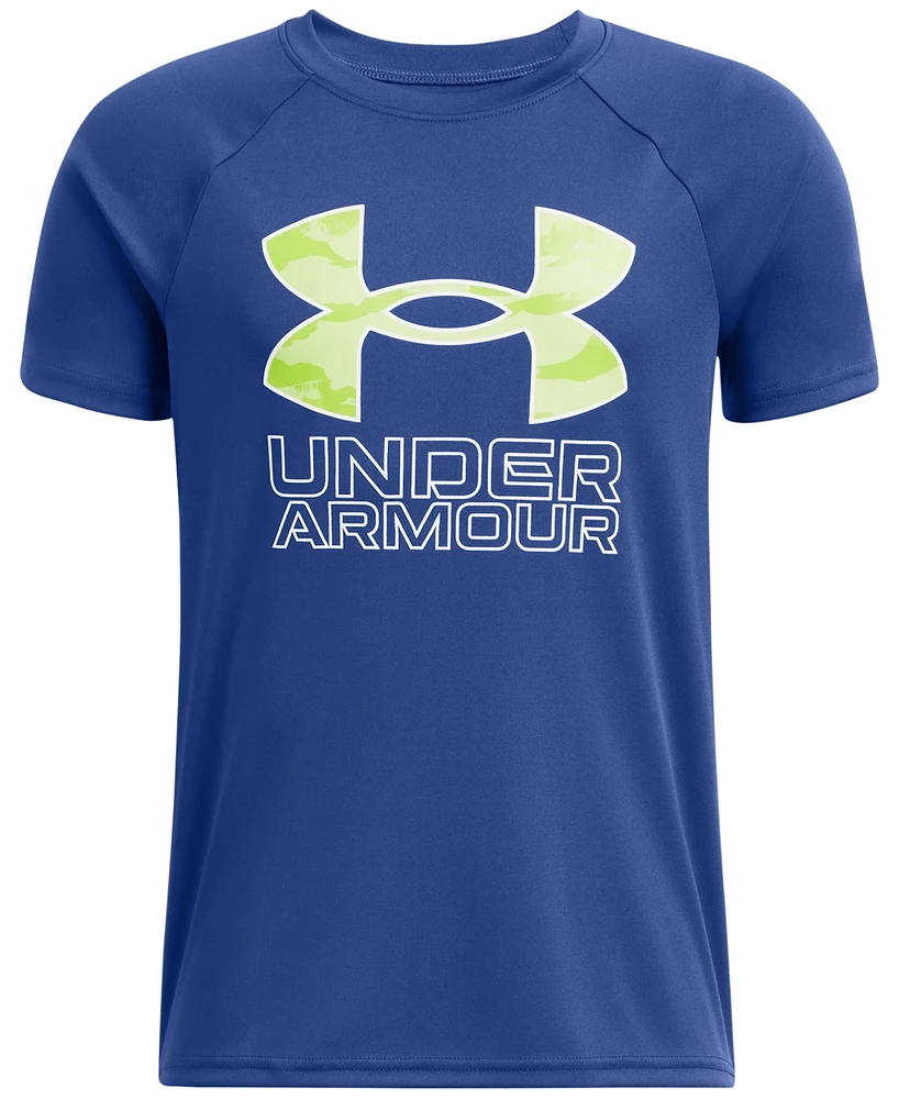 Under Armour Big Boys Tech Hybrid Print Logo Graphic Short-Sleeve T-Shirt