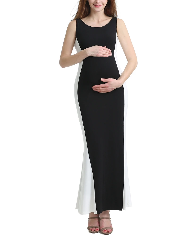 kimi + kai Maternity Phoebe Colorblock Maxi Dress