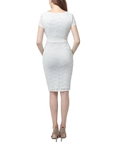 kimi + kai Maternity Lace Trim Midi Dress