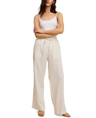 Fever Solid Linen Drawstring Pants