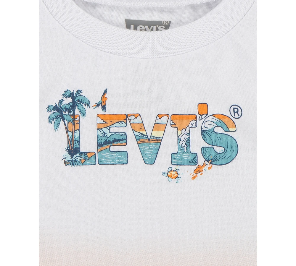 Levi's Toddler Boys Beach Logo T-Shirt & Denim Shorts, 2 Piece Set