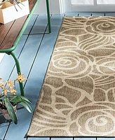 Safavieh Courtyard CY5141 Coffee and Sand 2'3" x 6'7" Runner Outdoor Area Rug