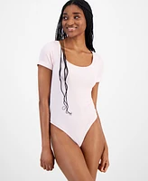 Ultra Flirt Juniors' Seamless Lattice-Back Ribbed Bodysuit