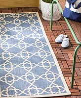 Safavieh Courtyard CY6032 Blue and Beige 2'3" x 10' Sisal Weave Runner Outdoor Area Rug