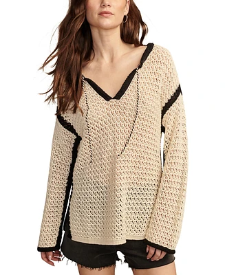 Lucky Brand Women's Cotton Oversized Crochet Tunic