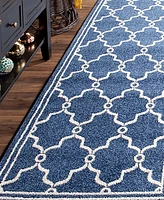 Safavieh Amherst AMT414 Navy and Beige 2'3" x 11' Runner Area Rug