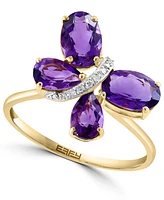 Effy Amethyst (1-3/4 ct. t.w.) & Diamond Accent Butterfly Ring in 14k Gold