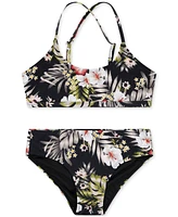 Hurley Big Girls Triangle Tropical-Print 2-Pc. Swimsuit