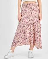 Hippie Rose Juniors' Printed Asymmetric Maxi Skirt