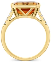 Effy Citrine (4-1/3 ct. t.w.) & Diamond (1/6 ct. t.w.) Statement Ring in 14k Gold