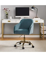 Hulala Home Velvet Office Desk Chair Height Adjustable