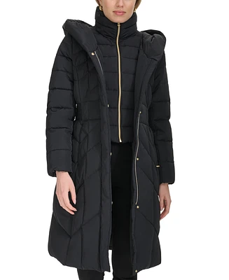 Cole Haan Women's Bibbed Hooded Puffer Coat