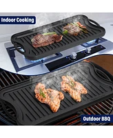 Chefspot Preseasoned Cast Iron Reversible Griddle Plate Pan - 20"
