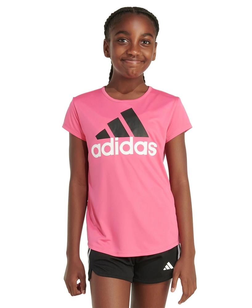 adidas Big Girls Short-Sleeve Essential Logo Graphic T-Shirt