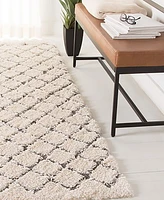 Safavieh Adriana Shag ARG780 Cream and Grey 2'3" x 8' Runner Area Rug