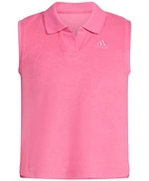 adidas Big Girls Sleeveless Terry Cloth Polo Tank Top