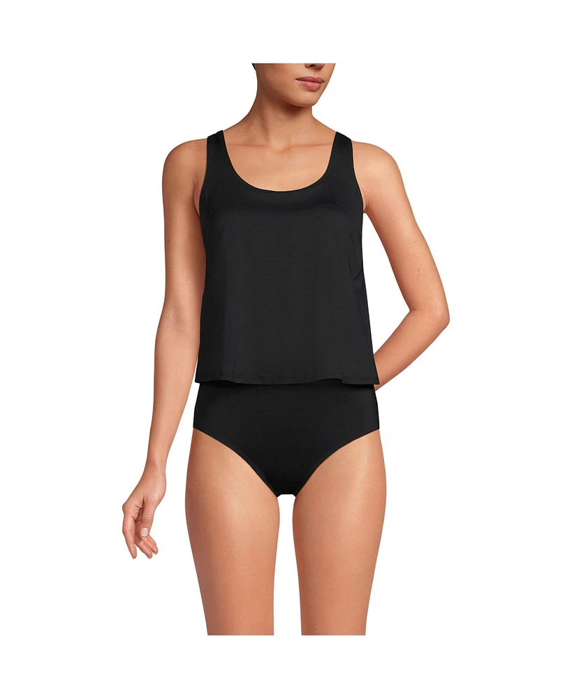 Lands' End Women's Dd-Cup Scoop Neck One Piece Fauxkini Swimsuit