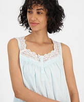 Charter Club Women's Cotton Lace-Trim Chemise, Created for Macy's