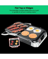 Chefman 5 in 1 Panini Press Grill w/ Reversable Non-Stick Plates, Opens Flat